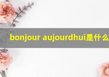 bonjour aujourdhui是什么意思